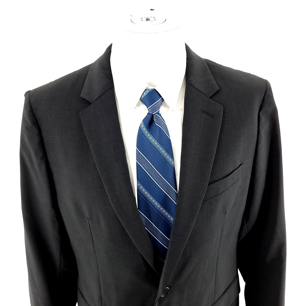 DAMAGED Banana Republic Marzotto Super 120s Wool 2 Button Blazer 38S Gray Standa